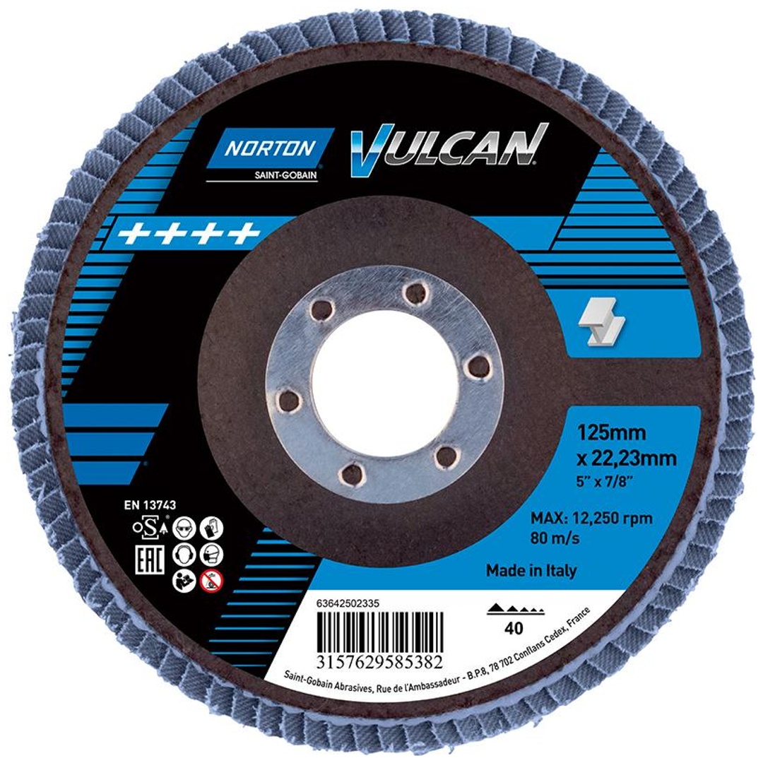 Norton Clipper Fächerscheibe Vulcan 125 mm P40, gerade