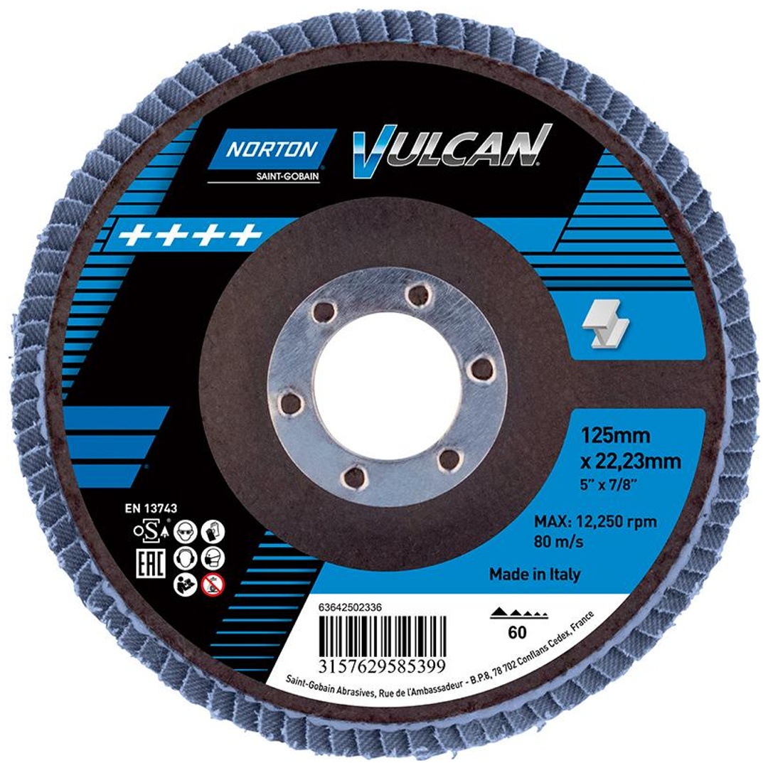 Norton Clipper Fächerscheibe Vulcan 125 mm P60, gerade