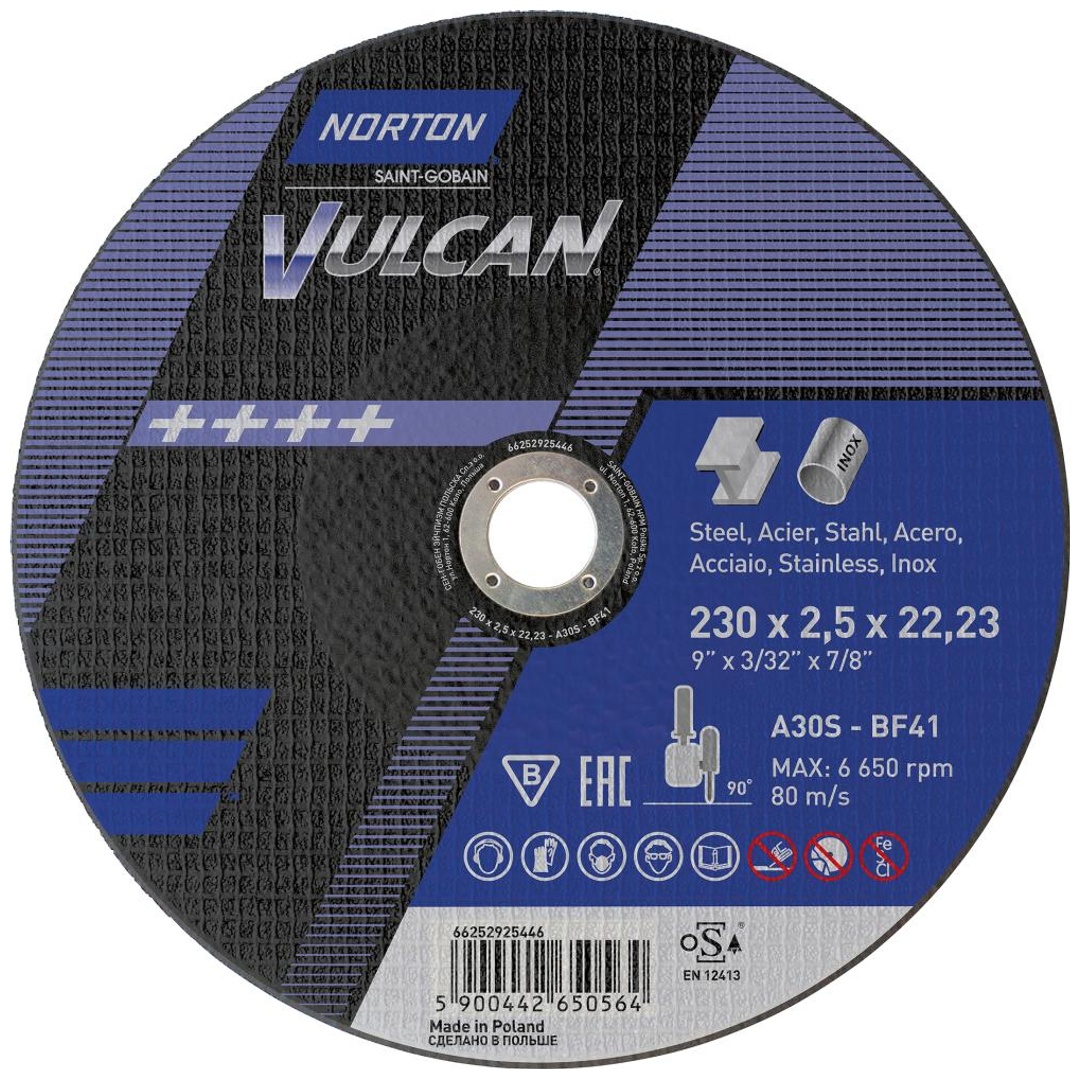 Norton Clipper Trennscheibe Vulcan Stahl/Inox gerade 230x2,5