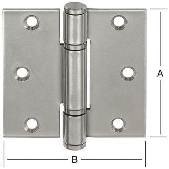 Vormann Türscharnier Edelstahl (V2A), 75 x 75, gerollt, Edelstahlstift