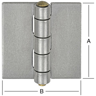 Vormann Stahlfensterscharnier Eisen blank, 60 x 55, DIN 18286 B, gerollt, ungebohrt
