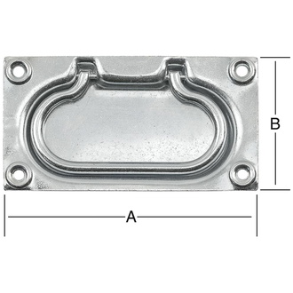 Vormann Einlass-Kistengriff Stahl verzinkt, 130 x 70, ähnlich DIN 3135