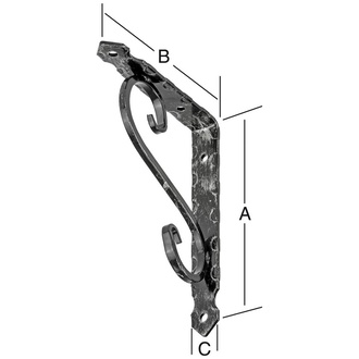 Vormann Schmiedeeiserne Konsole 200 x 150 mm, schwarz
