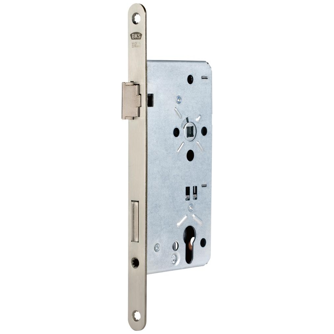 BKS Einsteckschloss für Haustür, Stulpbreite 22 mm, Dornmaß 55 mm, DIN Rechts, silber