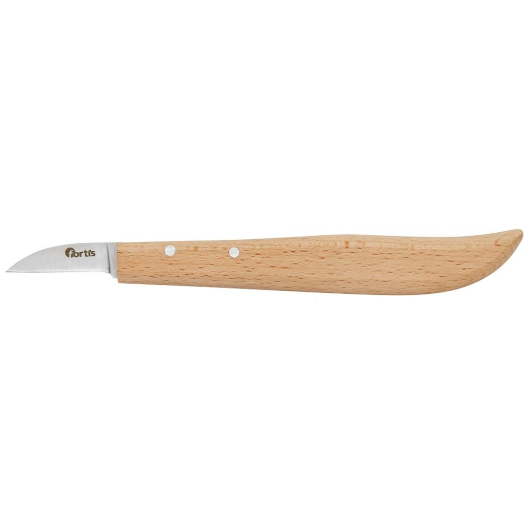 Fortis Entgrat-/ Kerbschnitzmesser mit Holzheft 140 mm
