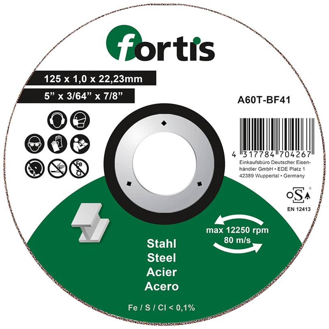 Fortis Trennscheibe 125 x 1,0 mm gerade
