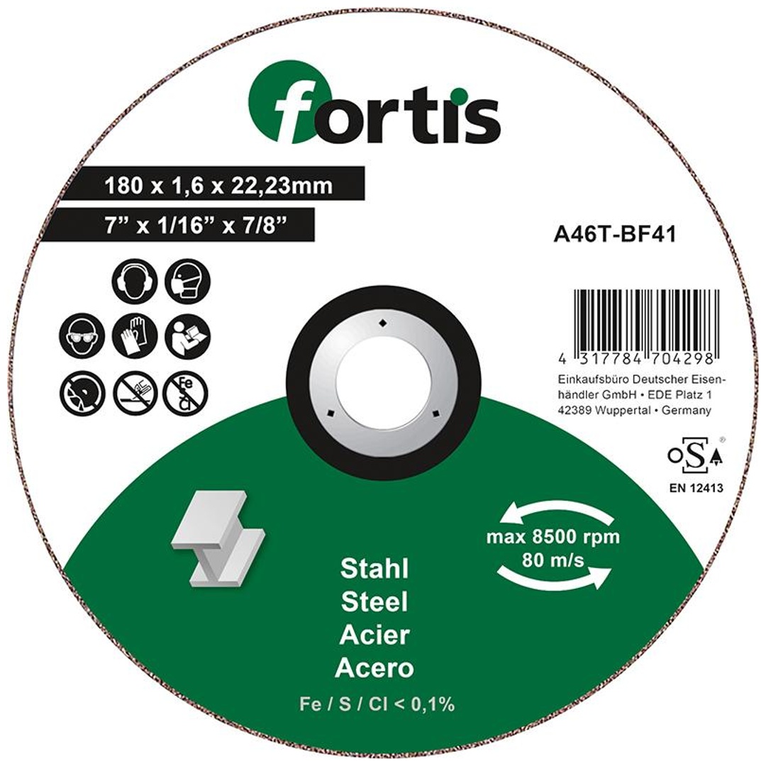 Fortis Trennscheibe Stahl 180 x 1,6mm gerade
