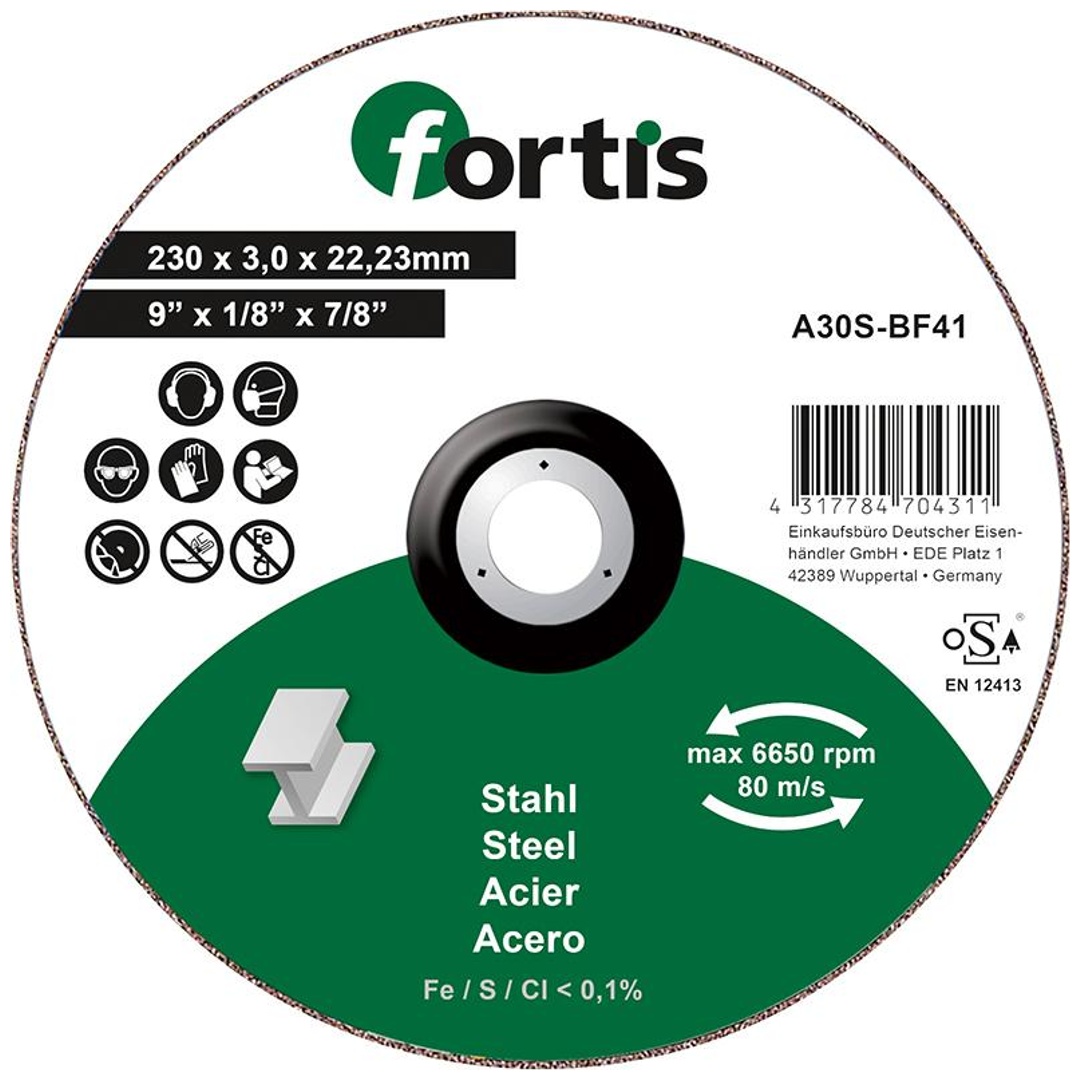 Fortis Trennscheibe Stahl 230 x 3,0mm gerade