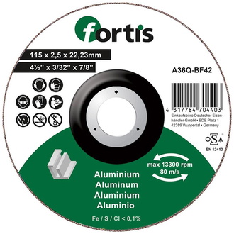 Fortis Trennscheibe ALU-NE 115 x 2,5mm gekr.