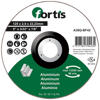 Fortis Trennscheibe ALU-NE 125 x 2,5mm gekr.