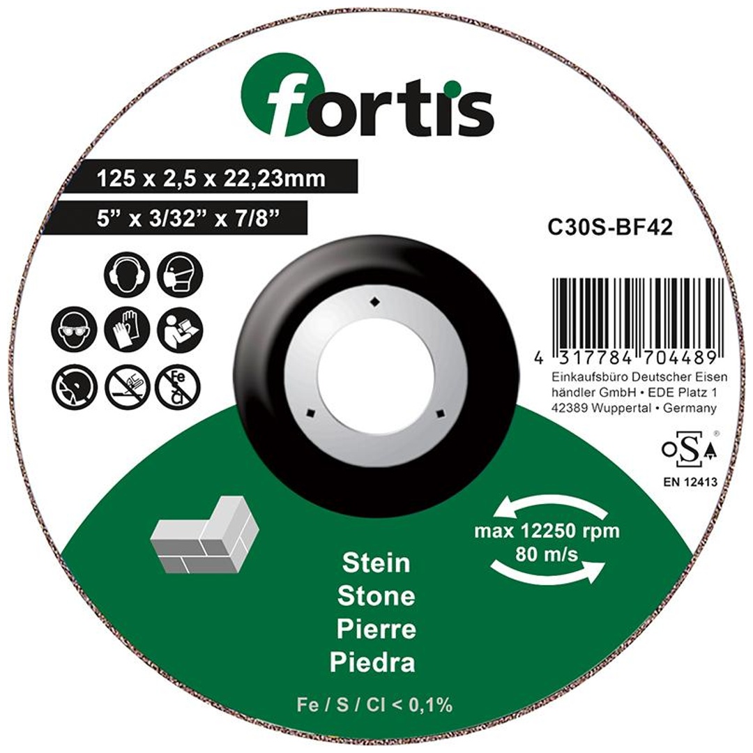 Fortis Trennscheibe Stein 125 x 2,5mm gekr.