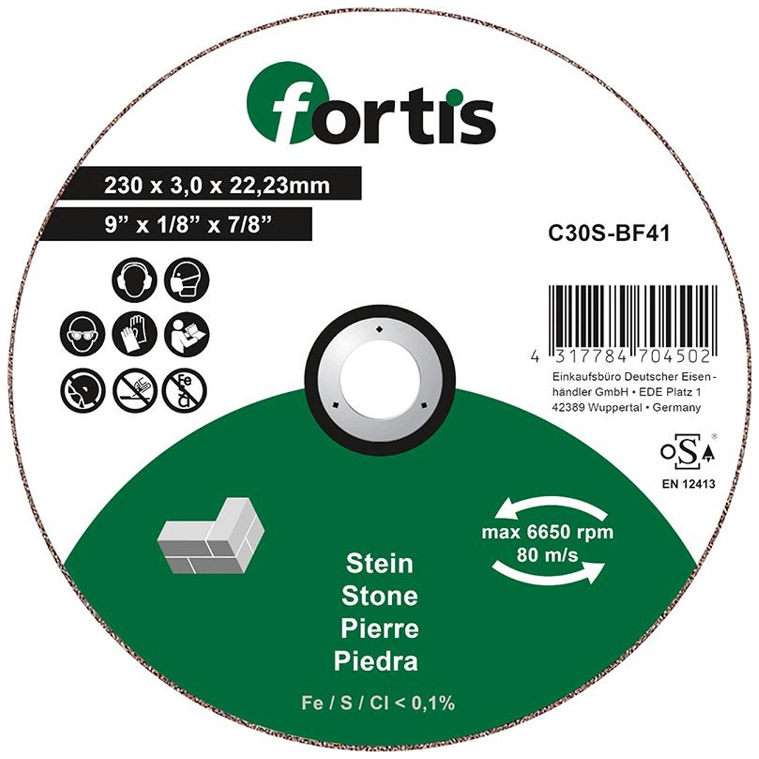 Fortis Trennscheibe Stein 230 x 3,0mm gerade
