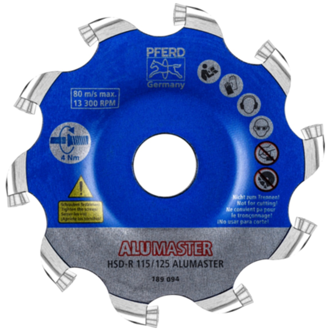 PFERD TOOLS Hochleistungsfrässcheibe ALUMASTER R Ø 115 mm für Winkelschleifer Alu Bearbeitung