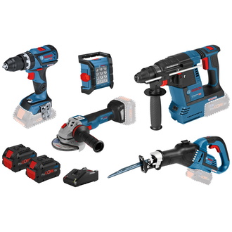 Bosch 5 Akku-Geräte: GSB 18V-60C, GWS 18V-10 C, GBH 18V-26, GSA 18 V-LI, GLI 18V-1200C