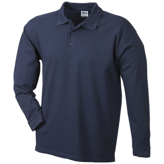 James & Nicholson Polo-Piqué Langarmshirt Herren JN022 Gr. L navy