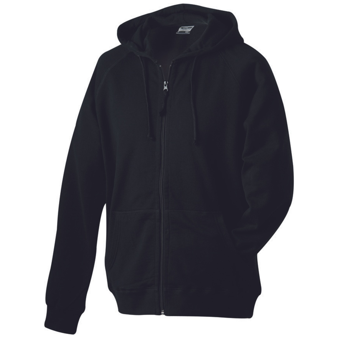 James & Nicholson Kapuzenjacke aus French-Terry JN059 Gr. 3XL black