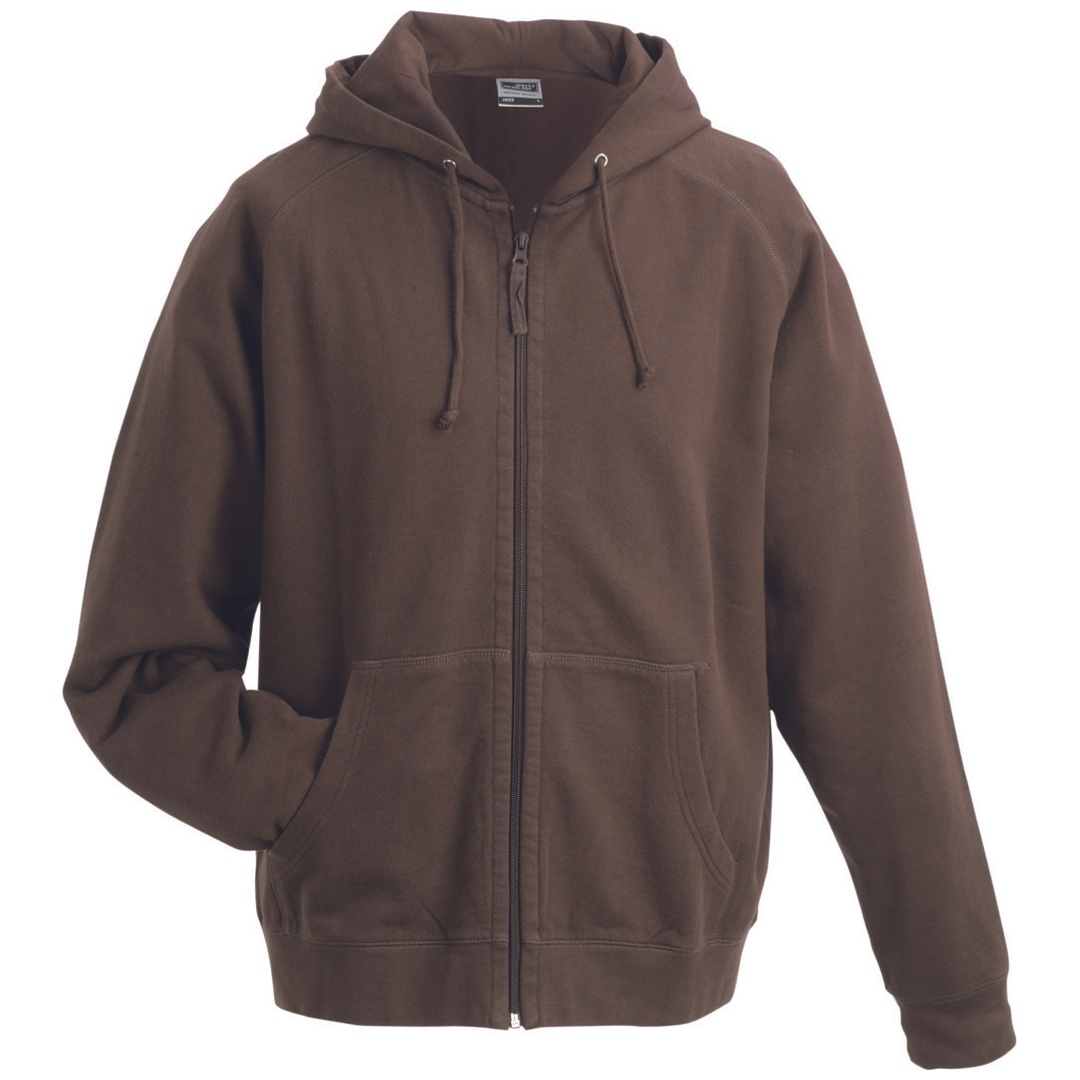James & Nicholson Kapuzenjacke aus French-Terry JN059 Gr. 3XL brown