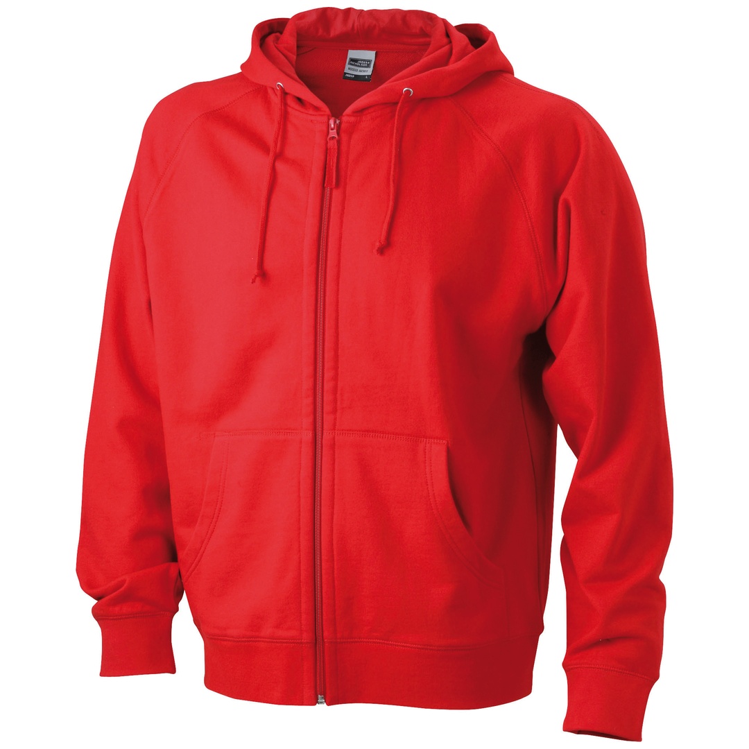 James & Nicholson Kapuzenjacke aus French-Terry JN059 Gr. XL red