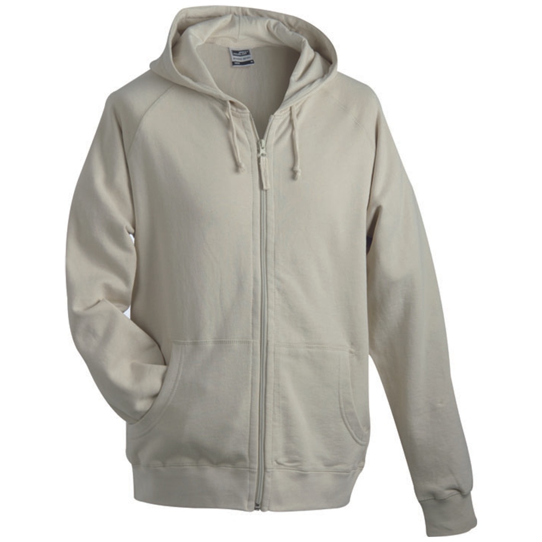 James & Nicholson Kapuzenjacke aus French-Terry JN059 Gr. S stone