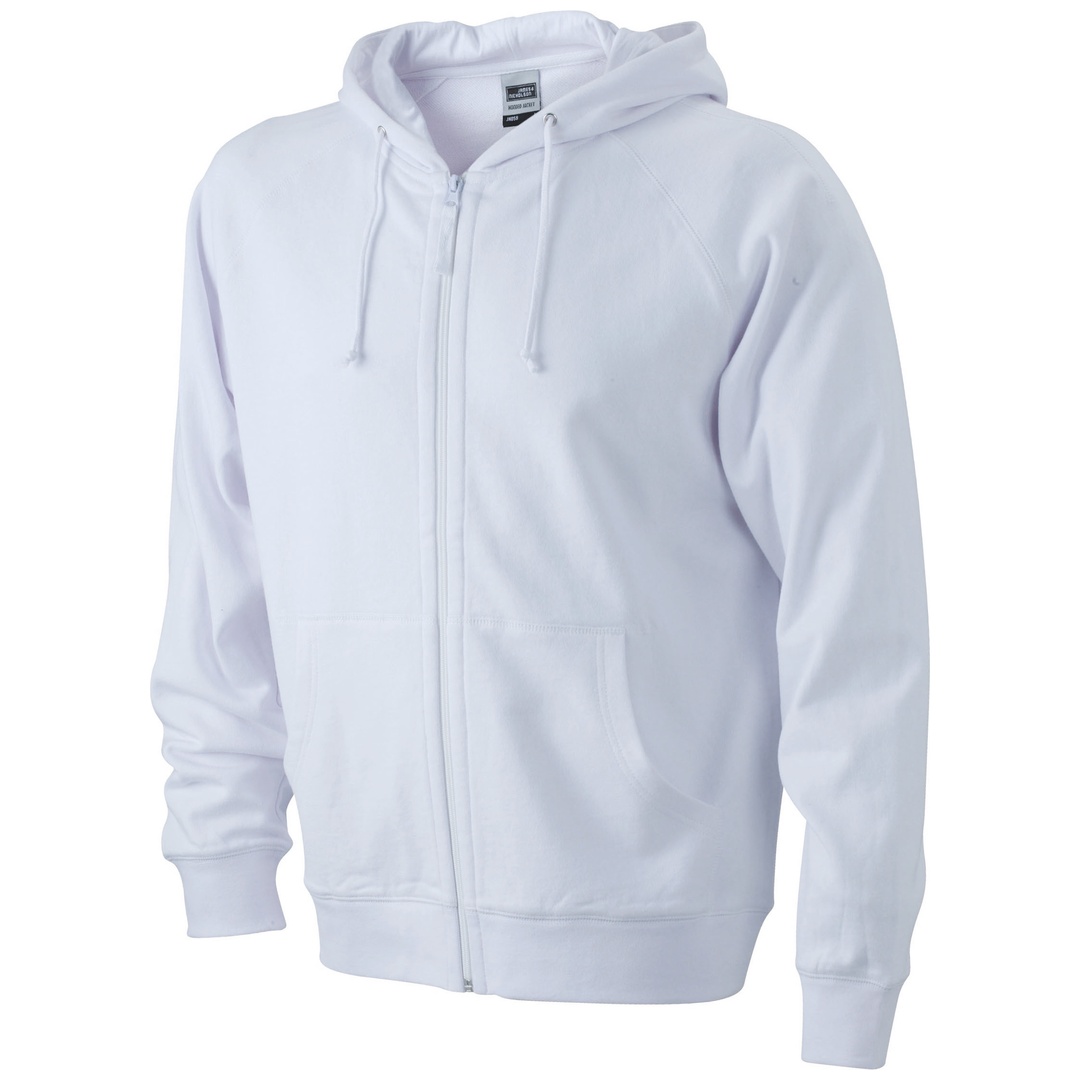 James & Nicholson Kapuzenjacke aus French-Terry JN059 Gr. 3XL white
