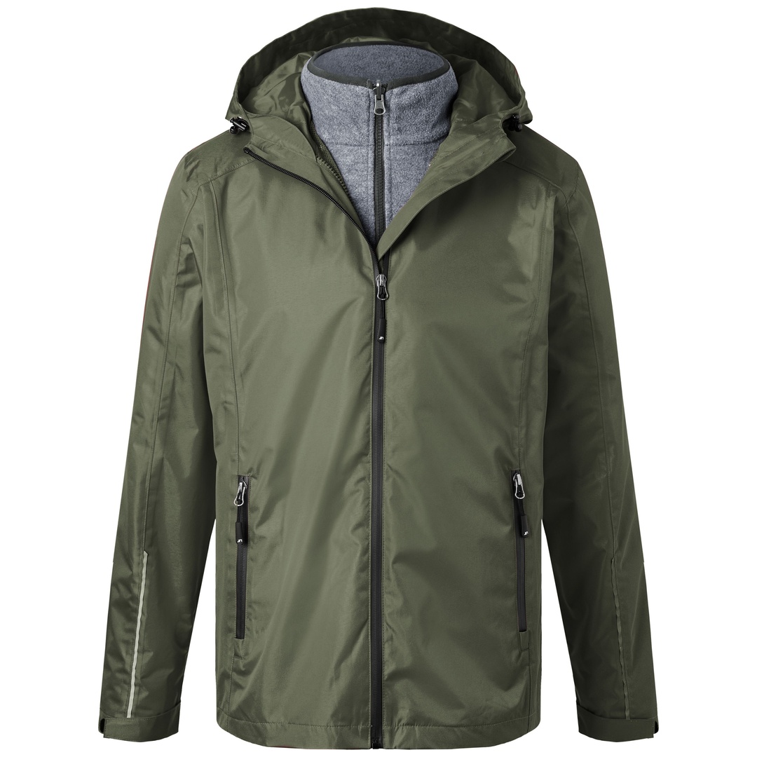 James & Nicholson Funktionelle Doppeljacke Herren JN1154 Gr. 2XL olive/black