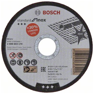 Bosch Trennscheibe gerade Standard for Inox WA 60 T BF, 115 mm, 1,6 mm