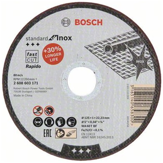 Bosch Trennscheibe gerade Standard for Inox - Rapido WA 60 T BF, 125 mm, 1,0 mm