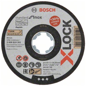 Bosch X-LOCK Standard for Inox 115 x 1 x 22,23 mm Trennscheibe gerade