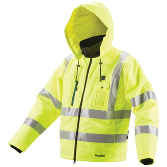 Makita Akku-Thermojacke, Warnfarbe gelb, 5 Heizelemente, 3 Heizstufen, Größe 2XL