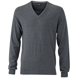 James & Nicholson Mens Pullover mit Seide/Kaschmir-Anteil Gr. S anthracite-melange