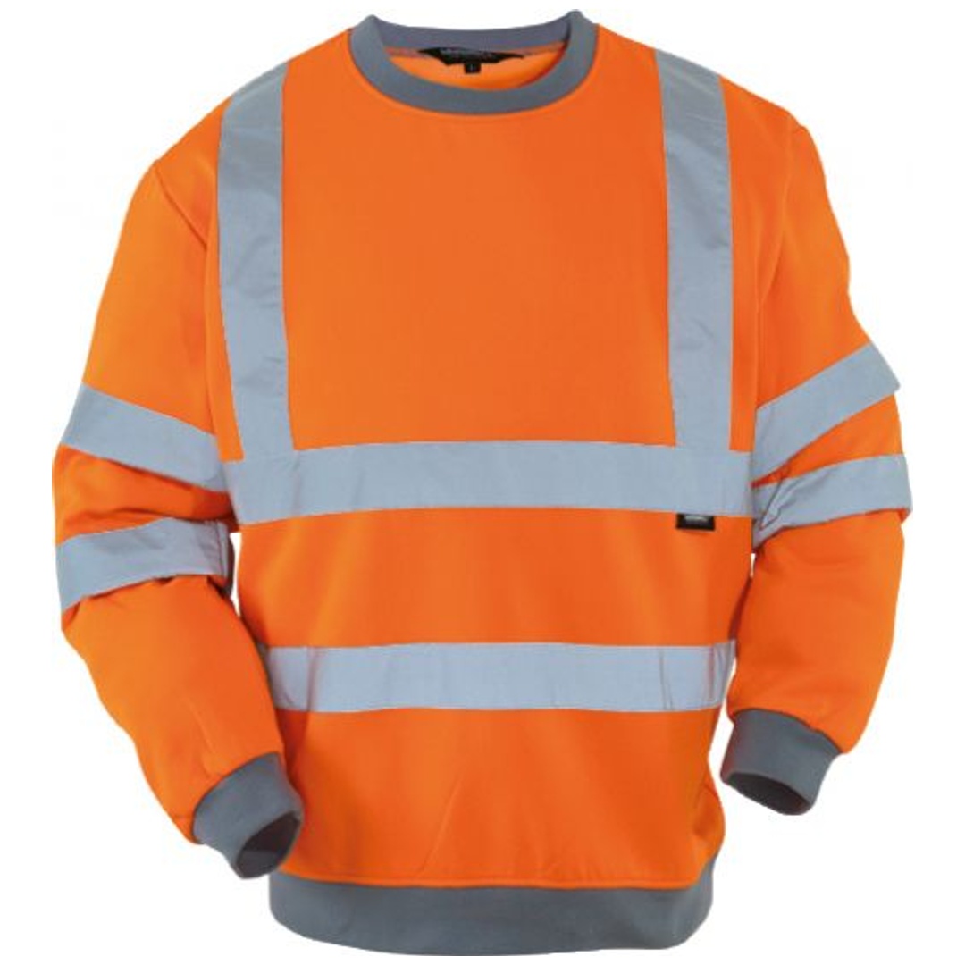 Vizwell Herren Warnschutz Sweatshirt VWFC120 Gr. 2XL orange
