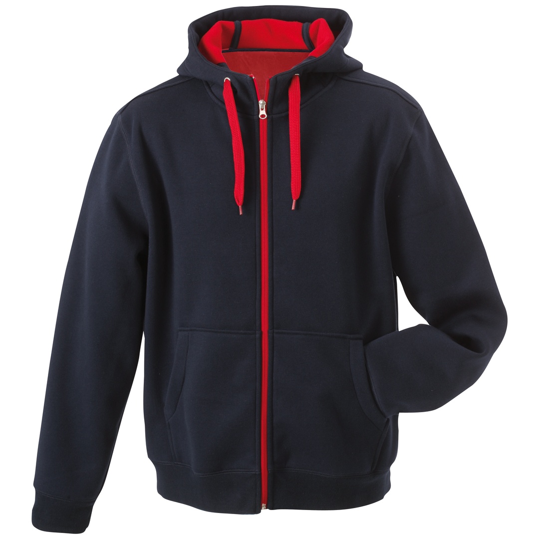 James & Nicholson Herrenjacke JN355 mit Kapuze Gr. XL navy/red