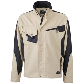 James & Nicholson Arbeitsjacke JN821 Gr. XL beige/schwarz