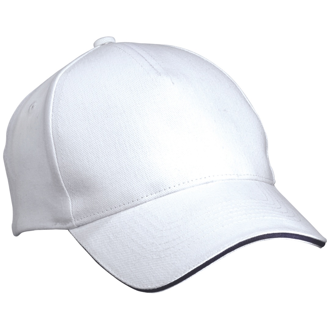 myrtle beach 5 Panel Cap mit kontrastfarbigem Sandwich MB035 Gr. one size white/navy