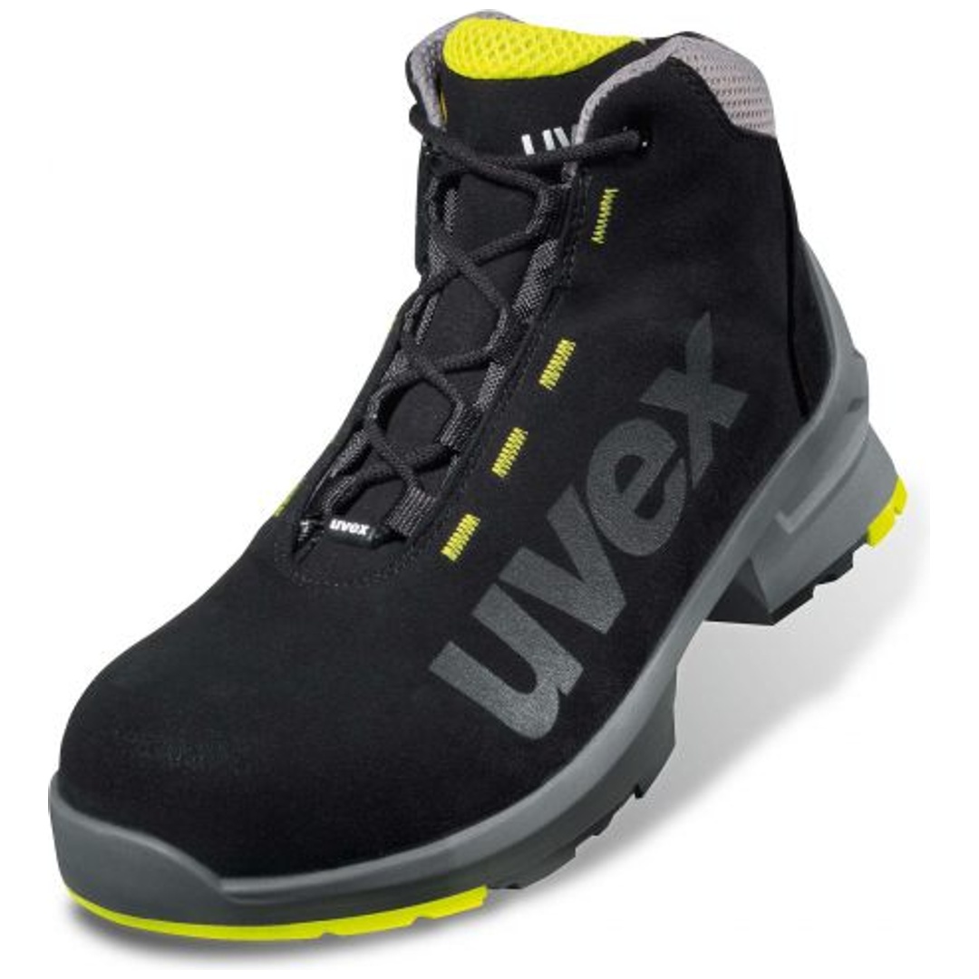 UVEX Sicherheitsstiefel uvex 1 8545 S2 ESD SRC DGUV W11 Gr. 44 schwarz/lime