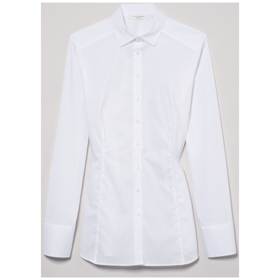 Eterna Bluse Chambray Stretch Slim Fit DY01 5003 Gr. 42 weiß