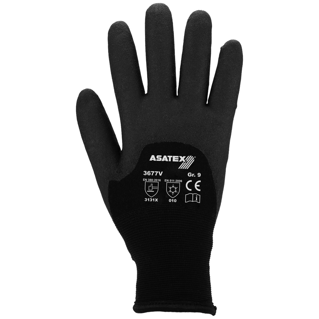 Asatex Winter Strickhandschuh 3677V, Gr. 9 schwarz