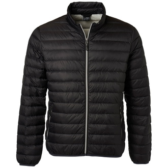 James & Nicholson Mens Down Jacket JN1140 Gr. M black/silver