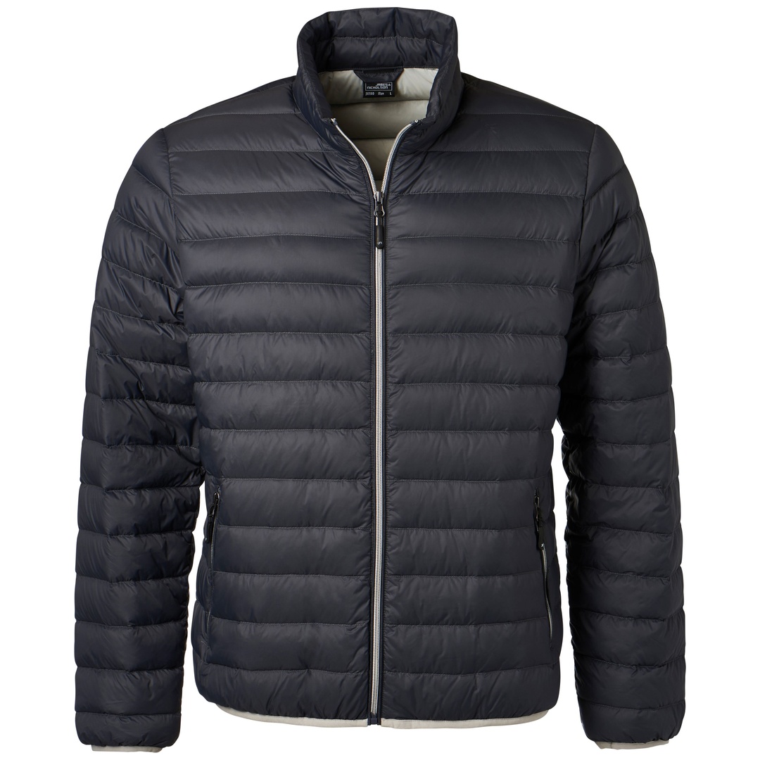 James & Nicholson Mens Down Jacket JN1140 Gr. 2XL graphite/silver