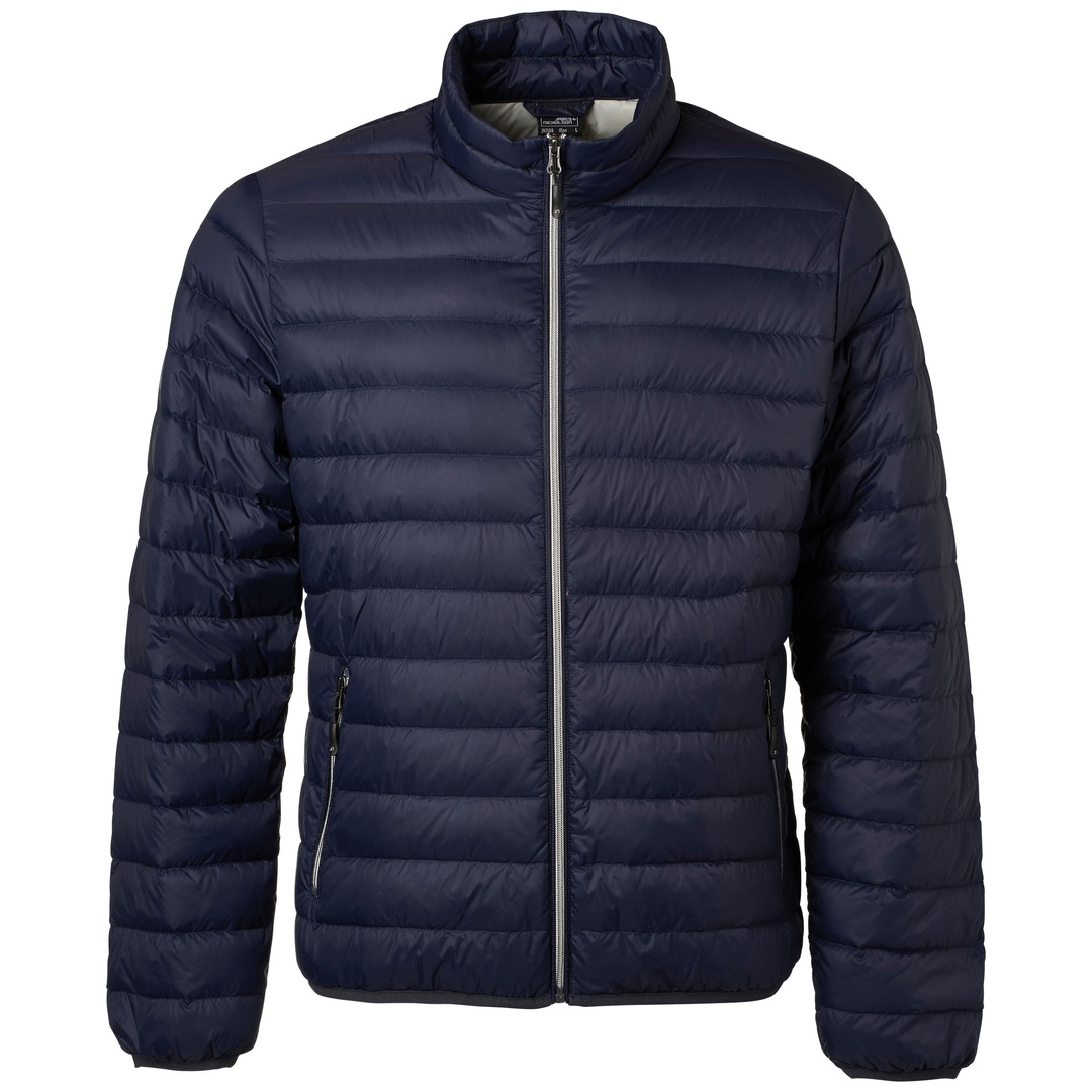 James & Nicholson Mens Down Jacket JN1140 Gr. M navy/silver