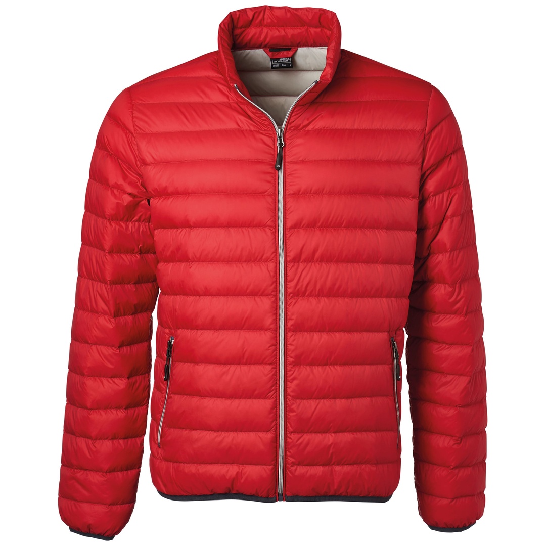 James & Nicholson Mens Down Jacket JN1140 Gr. S red/silver