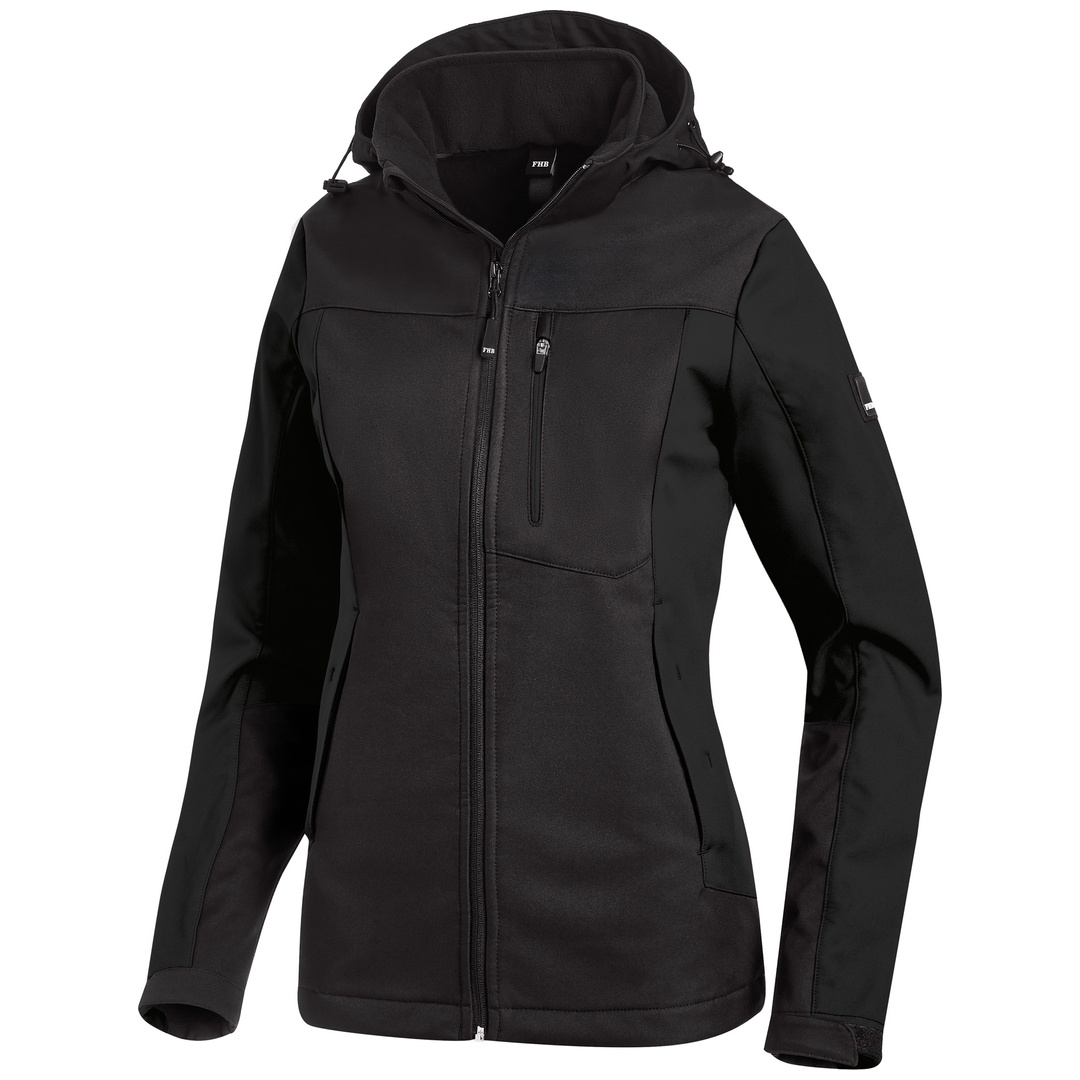 FHB Softshelljacke Damen Julia stark wasserabweisend Gr. XL schwarz