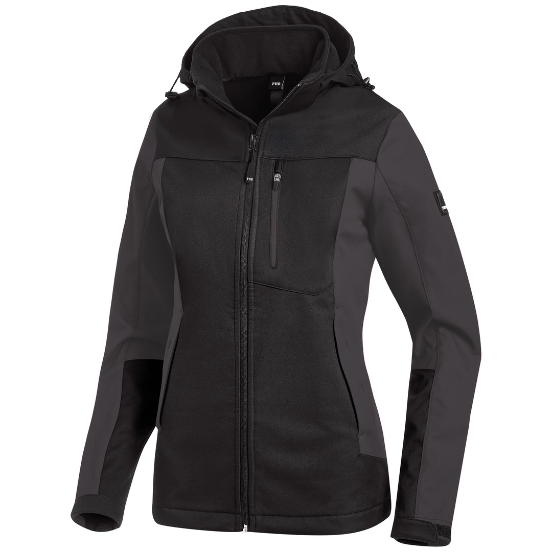 FHB Softshelljacke Damen Julia stark wasserabweisend Gr. L anthrazit/schwarz