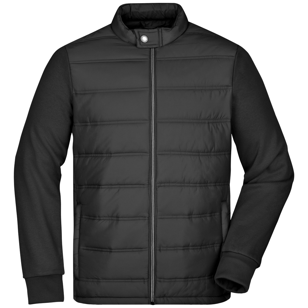 James & Nicholson JN1124 Mens Hybrid Sweat Jacket Gr. XXL black