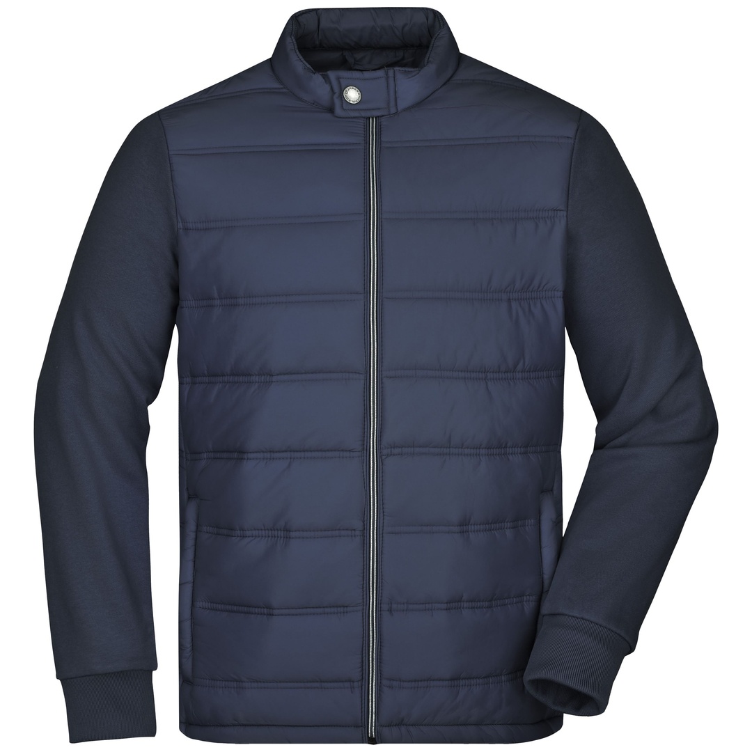 James & Nicholson JN1124 Mens Hybrid Sweat Jacket Gr. M navy