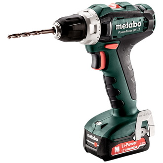 Metabo Akku-Bohrschrauber PowerMaxx BS 12, metaBOX 118, 12V 2x2Ah Li-Power + SC 30