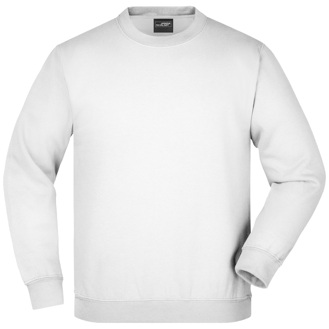 James & Nicholson Klassisches Komfort Rundhals-Sweatshirt Kinder JN040K Gr. M-128 white
