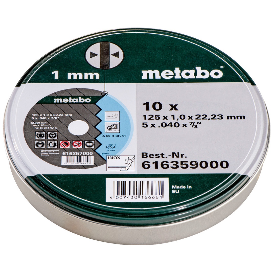 Metabo 10 Trennscheiben - SP 125x1,0x22,23 Inox, TF 41