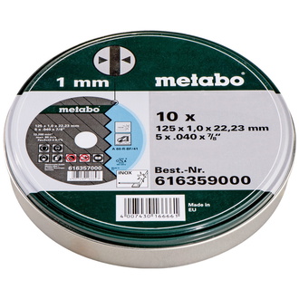 Metabo Satz=10xTrennscheiben SP 125x1,0x22,23 Inox, TF 41 , in Blechdose