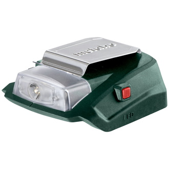 Metabo Akku-Power-Adapter PA 14.4-18 LED-USB, mit 12 V-Anschluss und LED-Licht, Karton